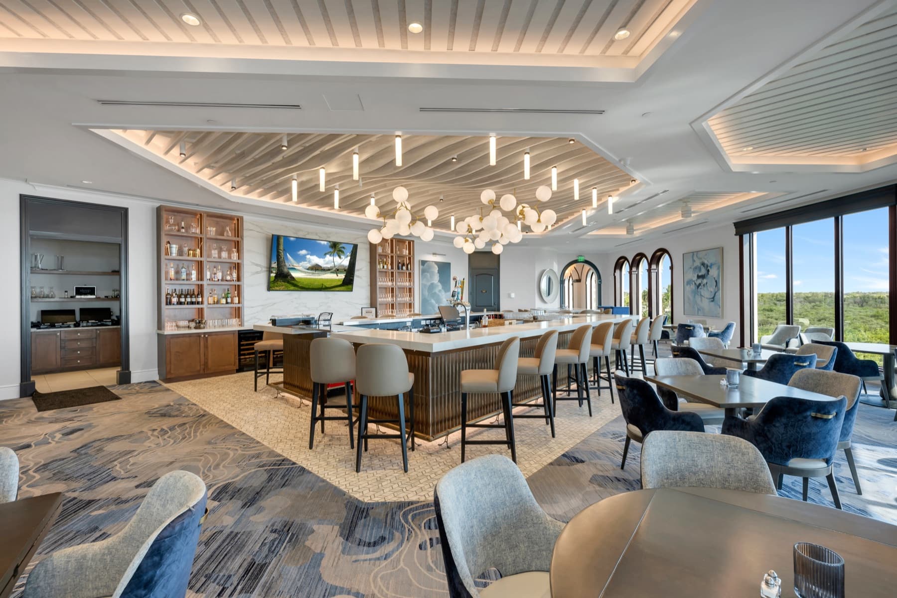 The bar at The Bay Club