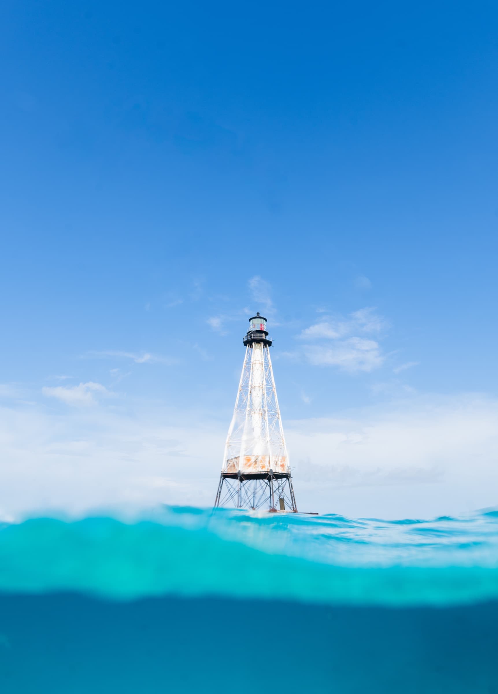 Sanibel lighthouse and beach with turquoise Gulf water